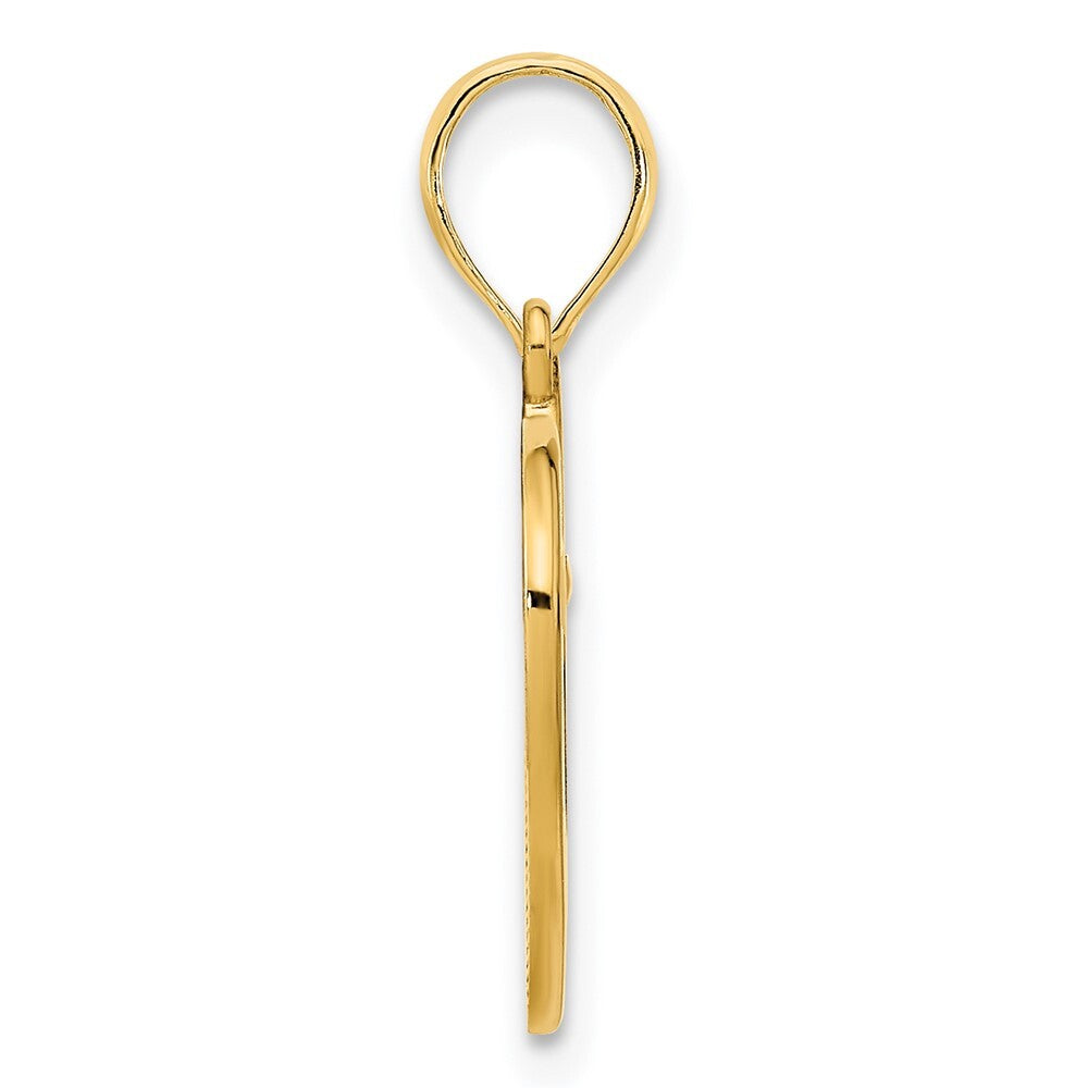 14k Yellow Gold Fancy Open Heart Pendant for Women