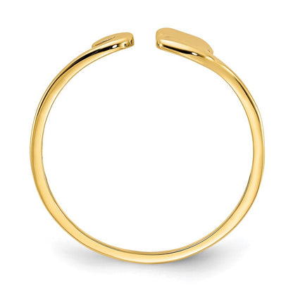 14K Yellow Gold Gold Polished Cat Adjustable Cuff Ring Size 7
