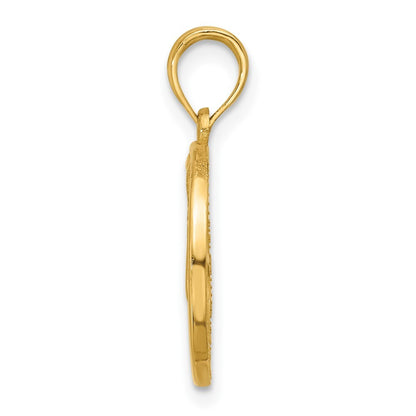 14k Yellow Gold Polished Round Virgo Pendant for Women