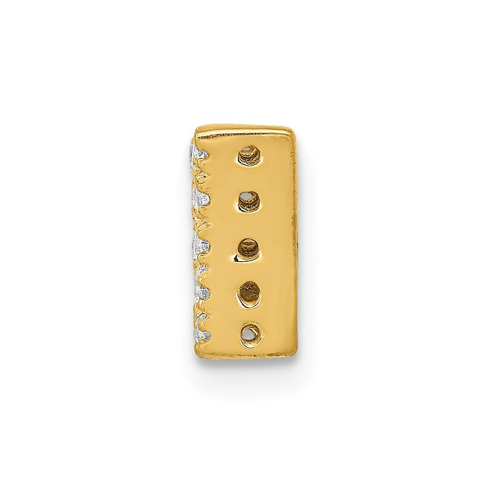 14k Yellow Gold  Diamond Letter W Initial Charm