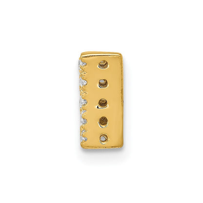 14k Yellow Gold  Diamond Letter W Initial Charm