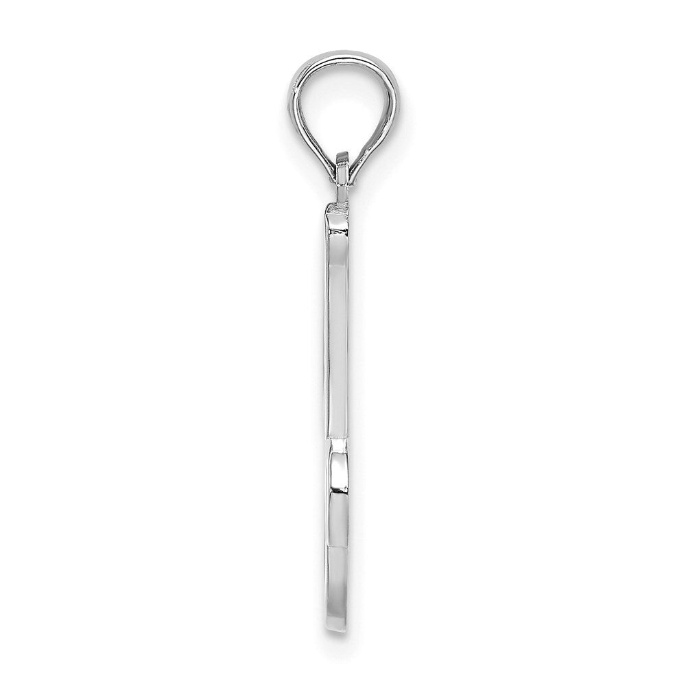 14k White Gold Script Letter J Initial Pendant for Women