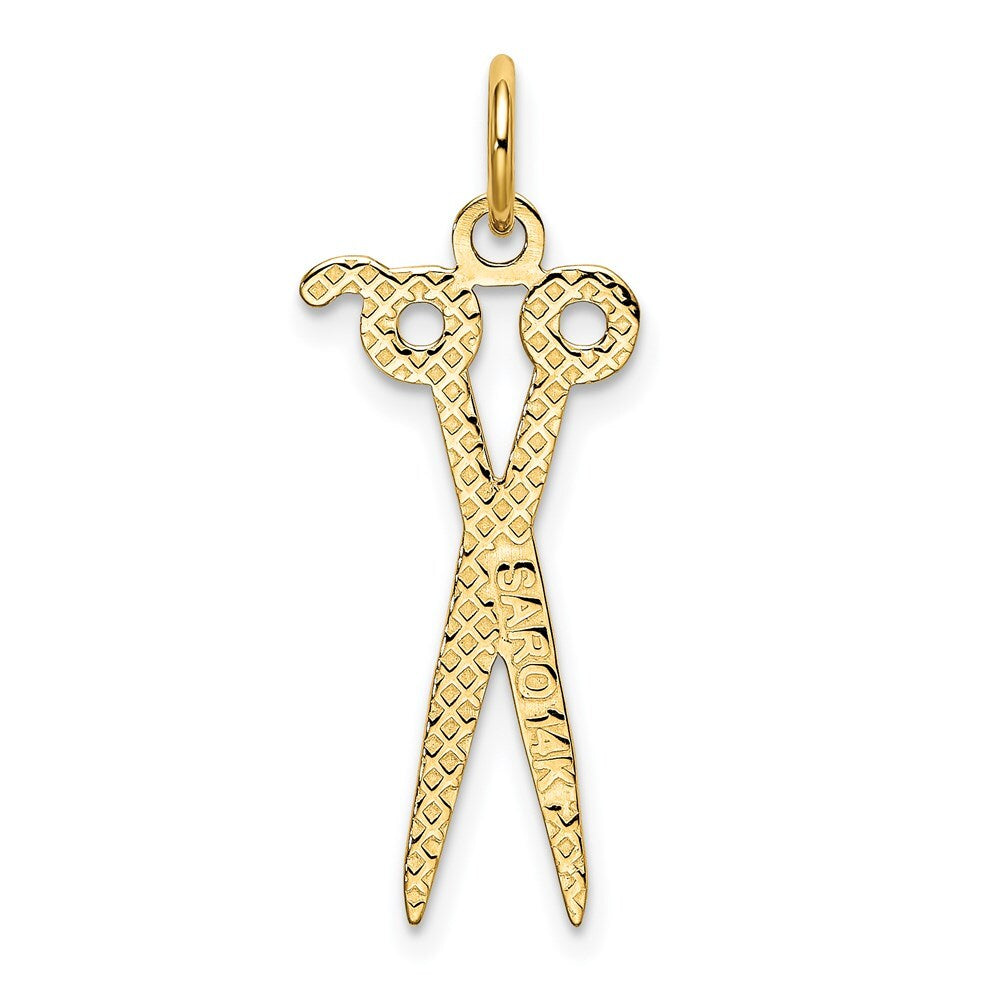14k Yellow Gold Scissors Charm