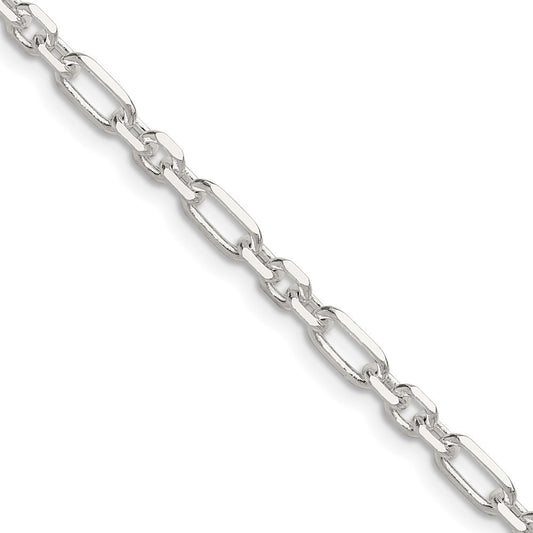 Sterling Silver Diamond-Cut 4mm 3 Short Plus 1 Long Cable Link Chain Necklace
