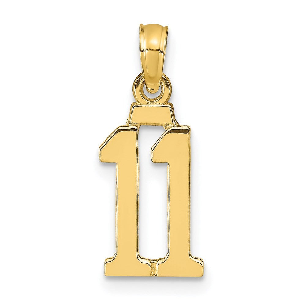 14k Yellow Gold Polished Number 11 Pendant