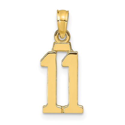 14k Yellow Gold Polished Number 11 Pendant