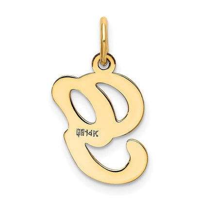 14k Yellow Gold Script Letter G Initial Charm Pendant for Women