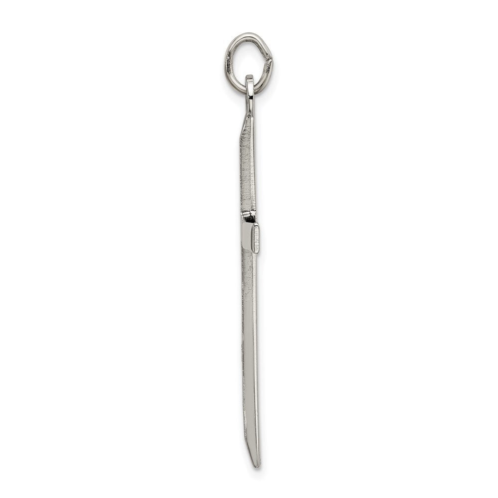 Sterling Silver Polished and Textured Cross Pendant