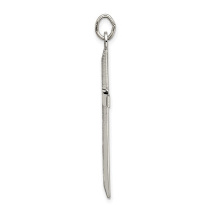 Sterling Silver Polished and Textured Cross Pendant