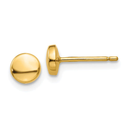 14k Yellow Gold Polished Half Ball Stud Earrings Gift for Women