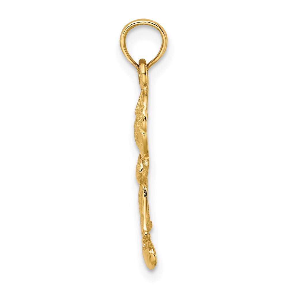 14k Yellow Gold Playful Boy Cut Out Buttons Charm Pendant for Women