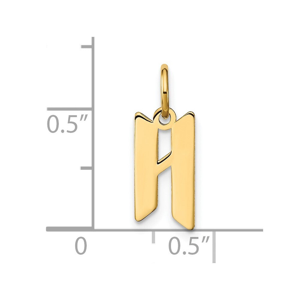 14k Yellow Gold Letter H Initial Pendant for Women