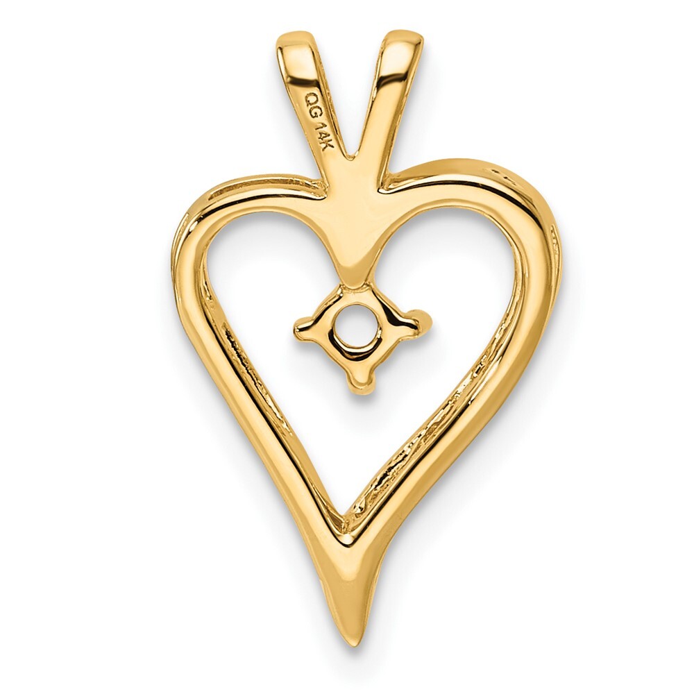 14k Yellow Gold Heart Pendant Mounting for Women