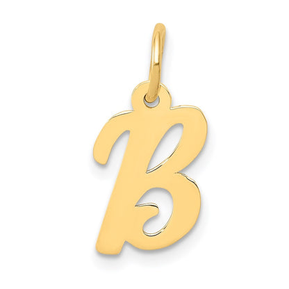 14k Yellow Gold Small Script Letter B Initial Charm
