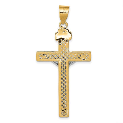 14k Two-Tone Gold INRI Crucifix Pendant