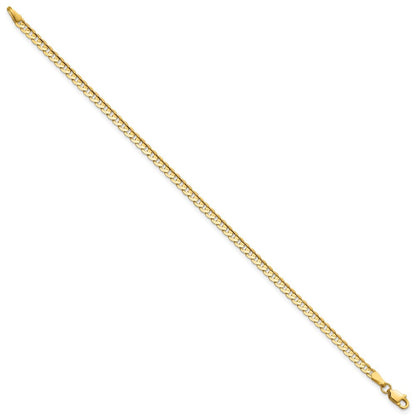 14k Yellow Gold 7 inch 3mm Open Concave Curb Bracelet