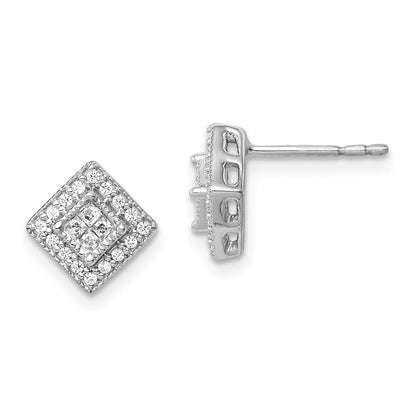 14k White Gold Diamond Stud Earrings