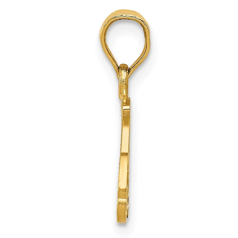 14k Yellow Gold Golf Cart Charm Pendant