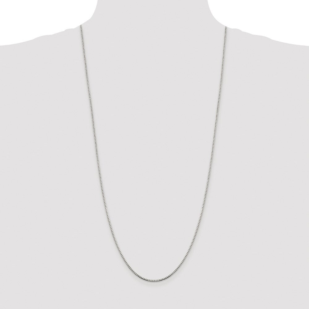 Sterling Silver Rhodium-plated 1.5mm 8 Sided Diamond-cut Box Chain