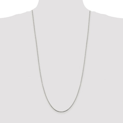 Sterling Silver Rhodium-plated 1.5mm 8 Sided Diamond-cut Box Chain