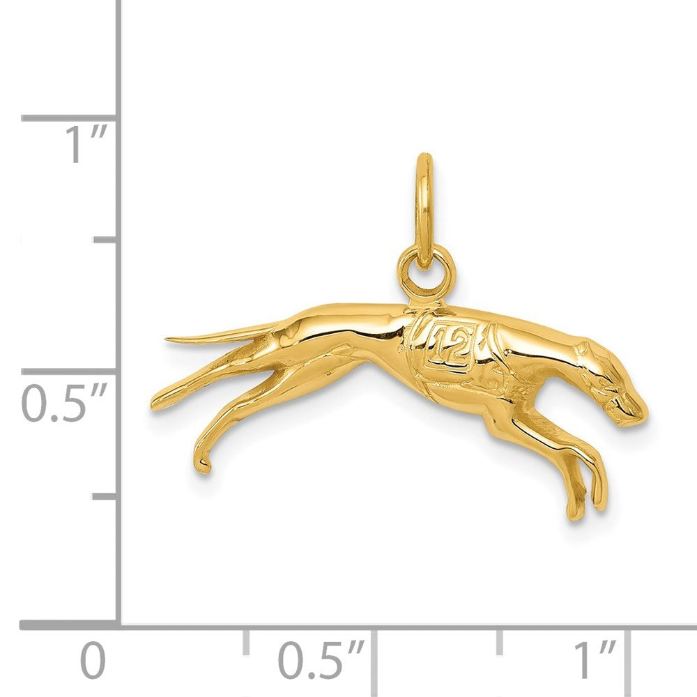 14k Yellow Gold Greyhound Charm Pendant