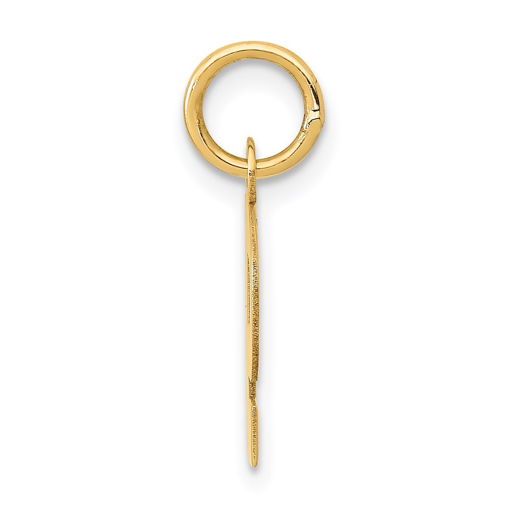 14k Yellow Gold Small Block Letter P Initial Charm Pendant for Women