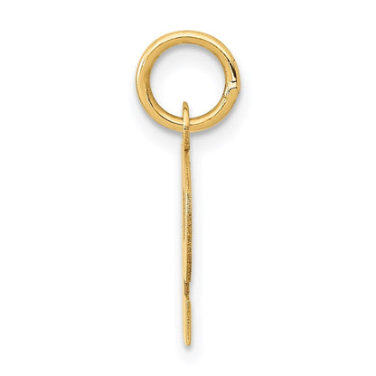14k Yellow Gold Small Block Letter P Initial Charm Pendant for Women