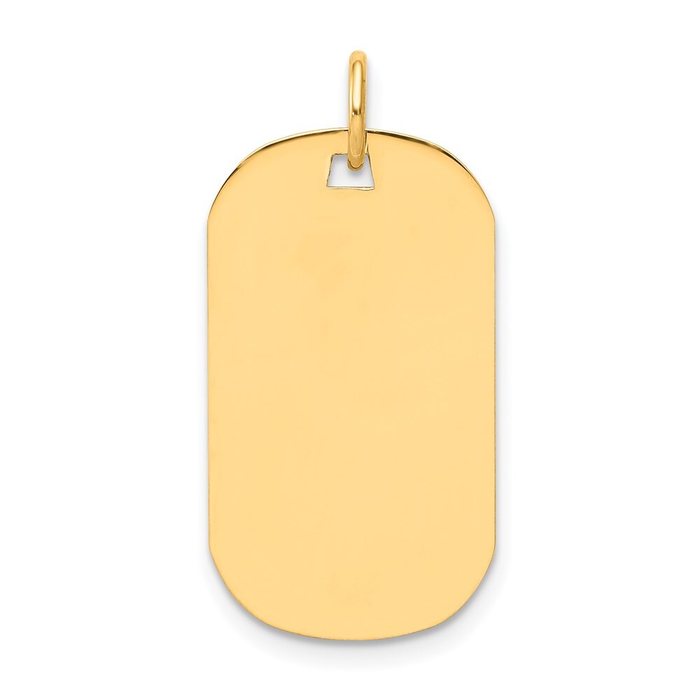14k Yellow Gold Plain .011 Gauge Engraveable Dog Tag Disc Charm