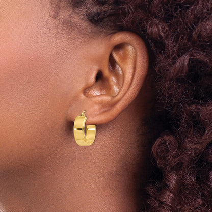 14k Yellow Gold Hoop Earrings Gift for Women