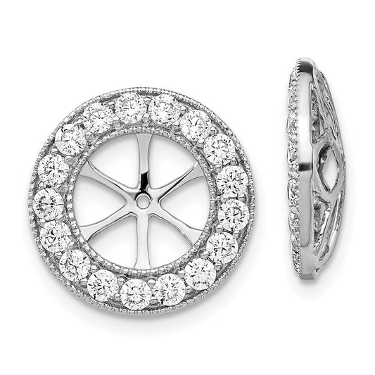 14k White Gold 1-1/6ct Diamond Earring Jackets