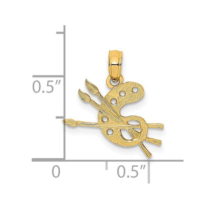 14k Yellow Gold Paint Pallet Charm