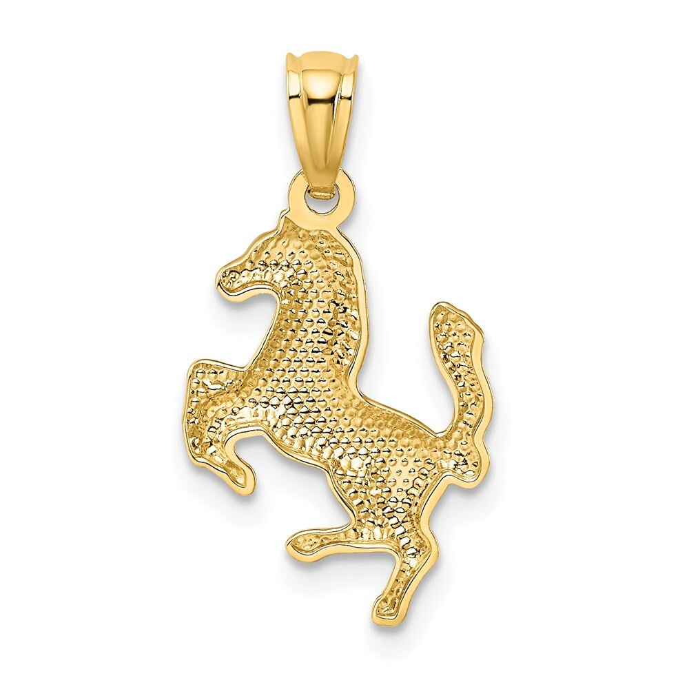 14k Yellow Gold Trotting Horse Pendant for Women