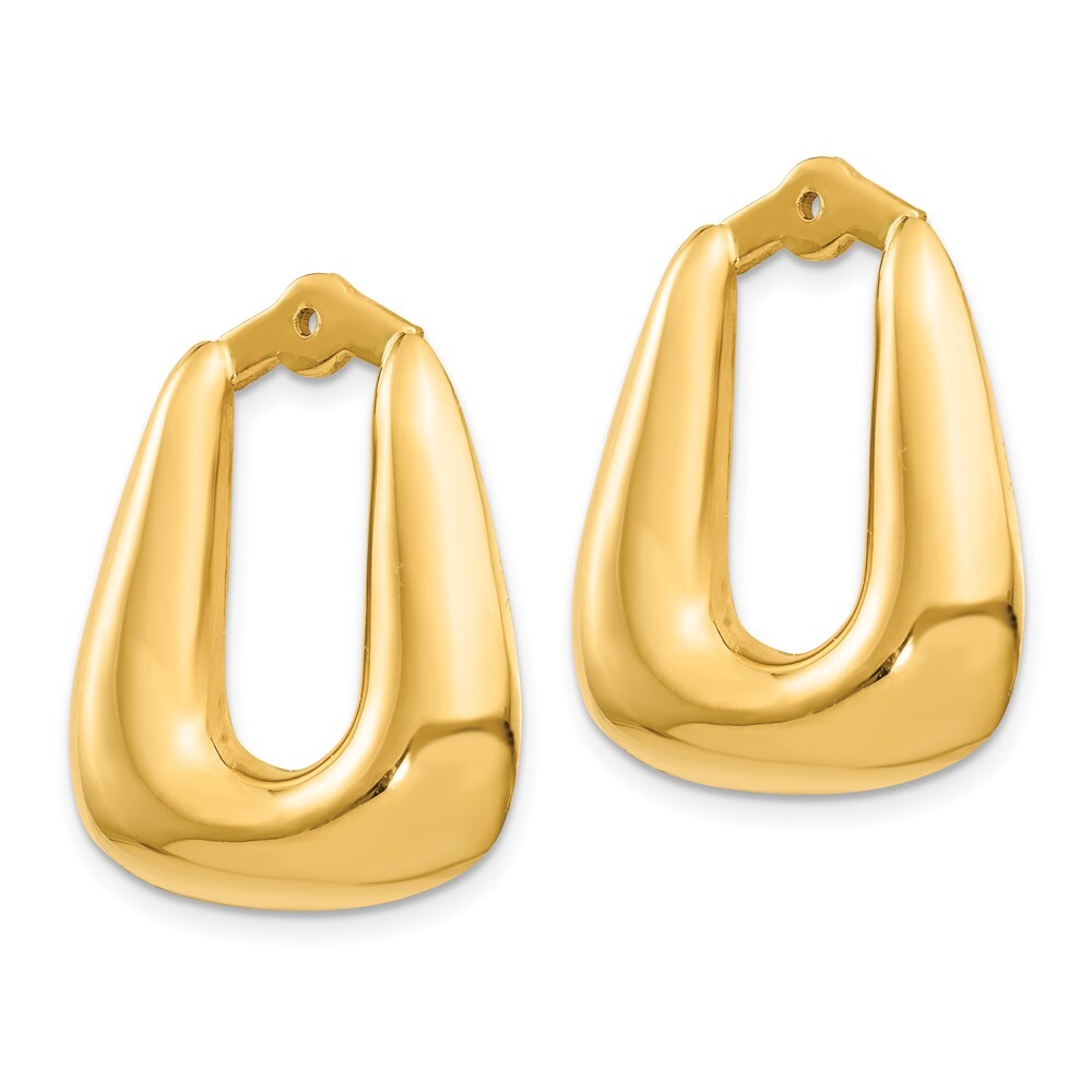 14k Yellow Gold Polished Hoop Earring Jackets Gift for Women