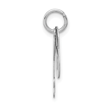 14k White Gold Polished Moveable Lock and Heart Key Charm Pendant for Women
