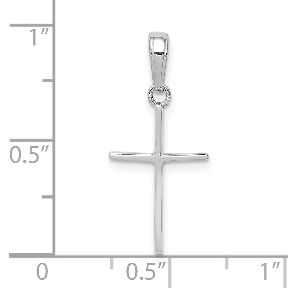 14k White Gold Polished Cross Pendant for Women