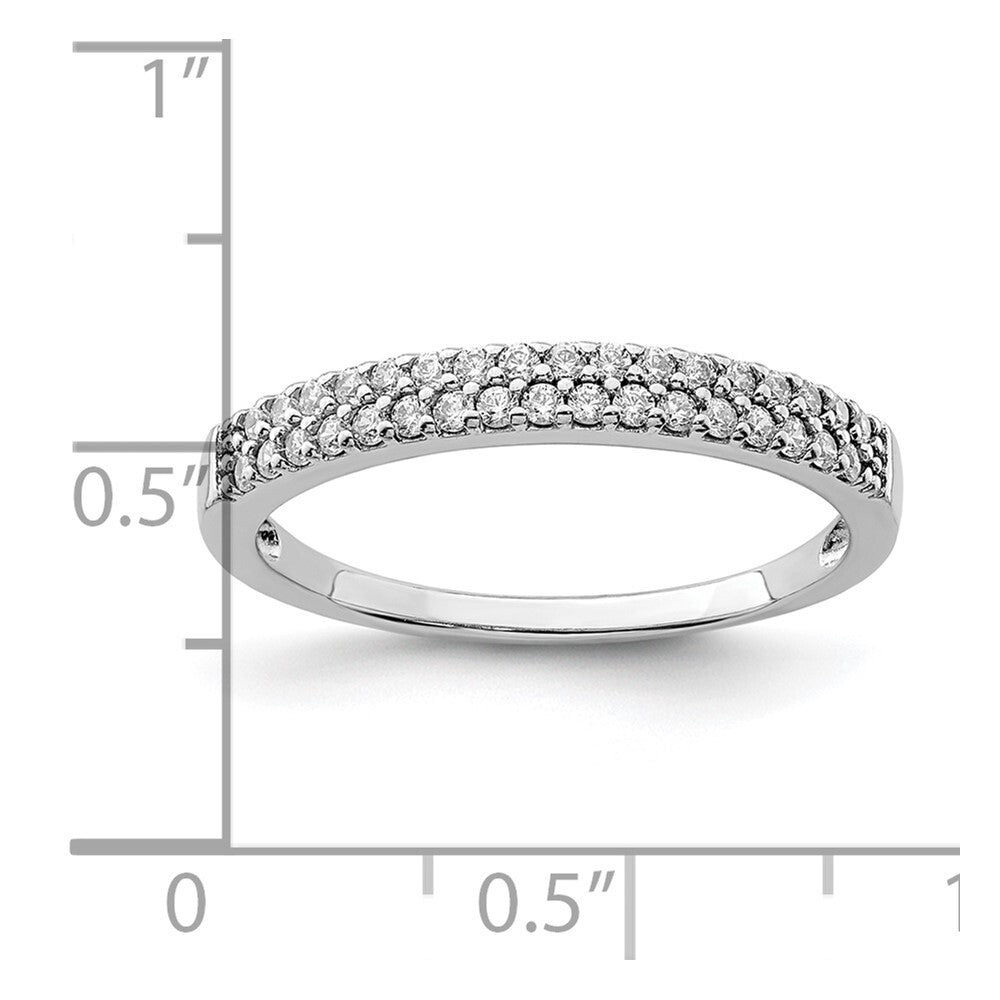 Sterling Silver Rhodium-Plated Cubic Zirconia Ring Size 6