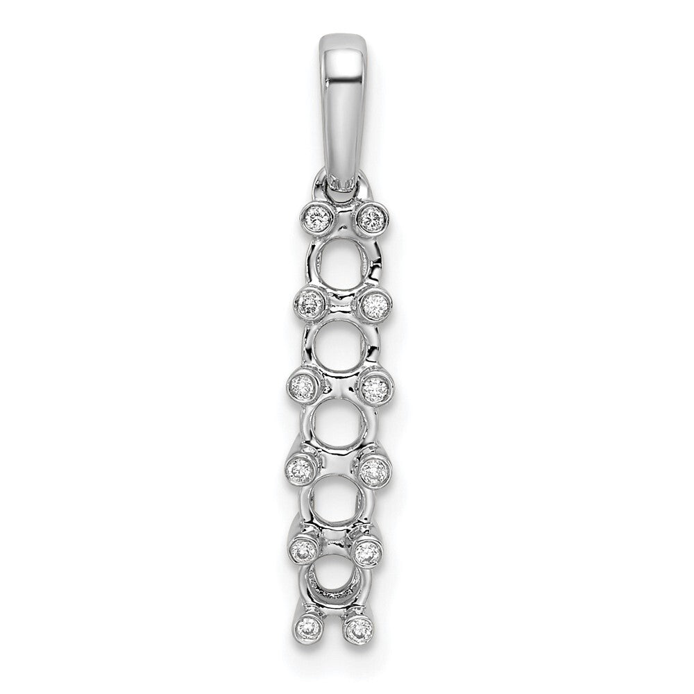 14k White Gold Family Jewelry Diamond Semi-Set Pendant for Women