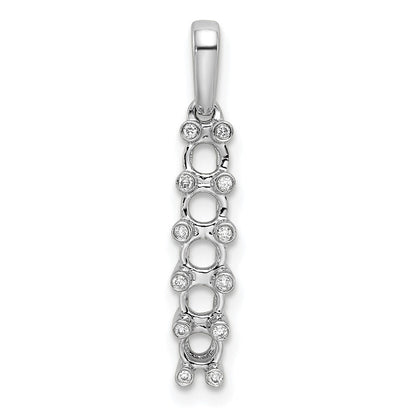 14k White Gold Family Jewelry Diamond Semi-Set Pendant for Women