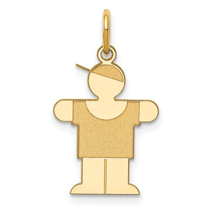 14k Yellow Gold Kid Charm Pendant for Women