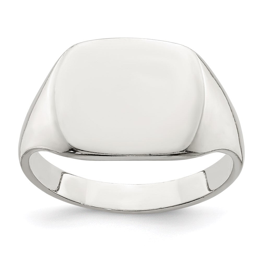 Sterling Silver 11x14mm Solid Back Signet Ring Size 8