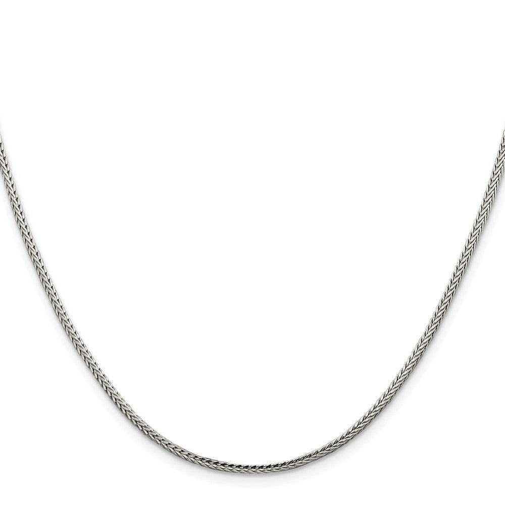 Sterling Silver Rhodium-plated 2mm Diamond-cut Round Franco Chain Necklace