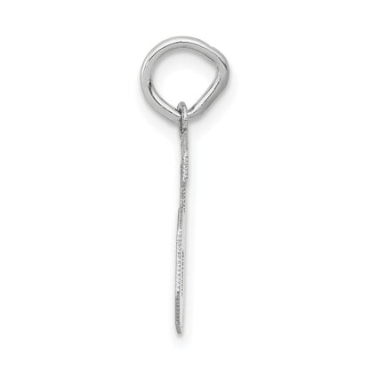 14K White Small Satin Number 6 Charm