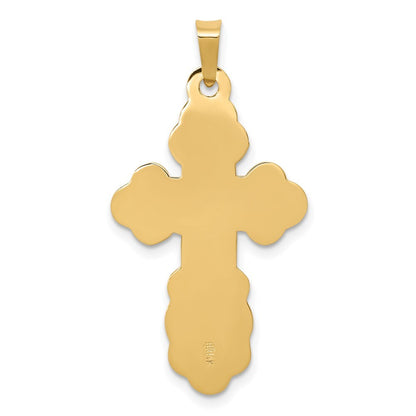 14k Yellow Gold Eastern Orthodox Cross Pendant for Women