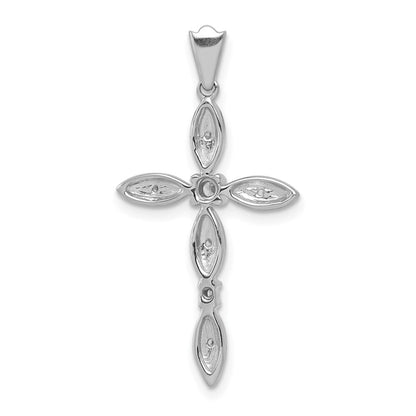 14k White Gold 1/10ct. Diamond Cross Pendant for Women