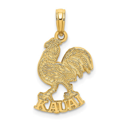 14k Yellow Gold KAUAI Rooster Charm Pendant for Women