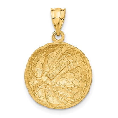 14k Yellow Gold Basketball Charm Pendant for Women