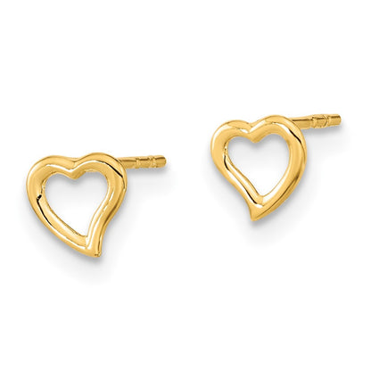 14k Yellow Gold Madi K Heart Post Earrings
