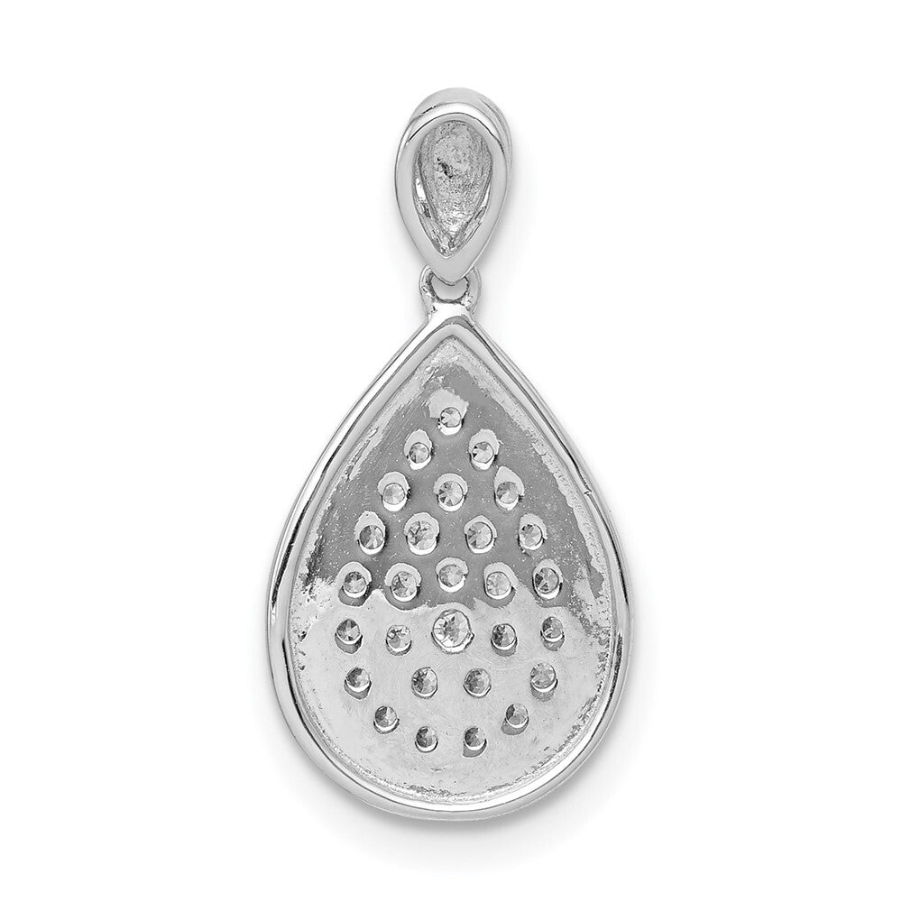 14k White Gold 1/4ct. Diamond Fancy Teardrop Pendant for Women