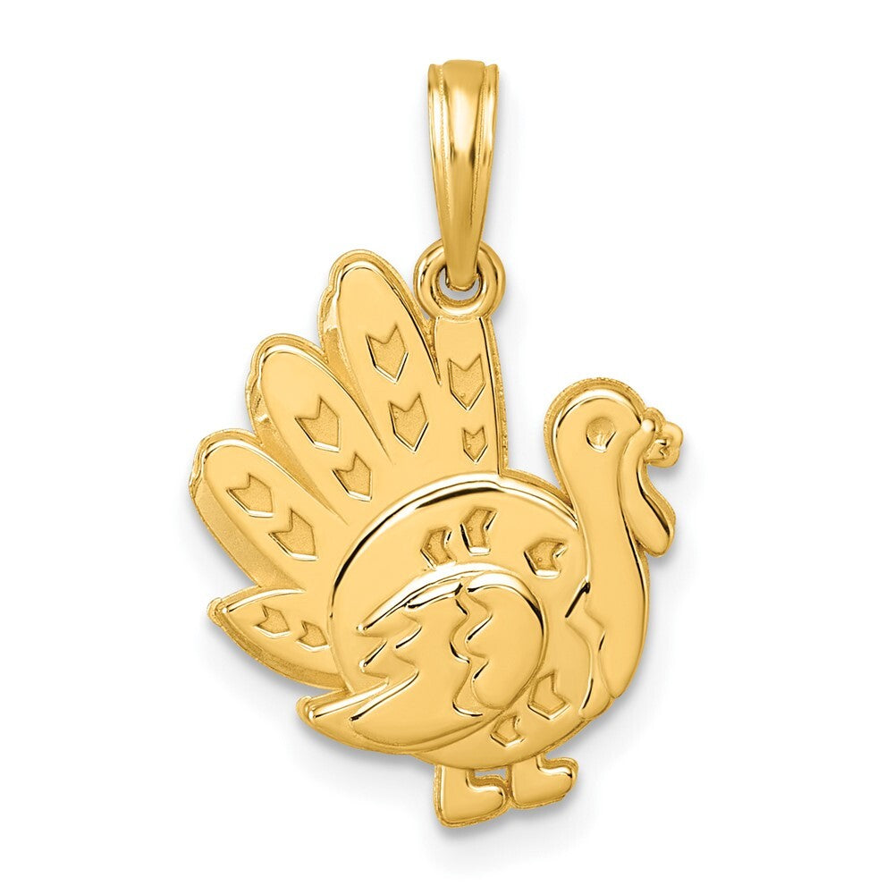 14k Yellow Gold Polished Turkey Pendant for Women