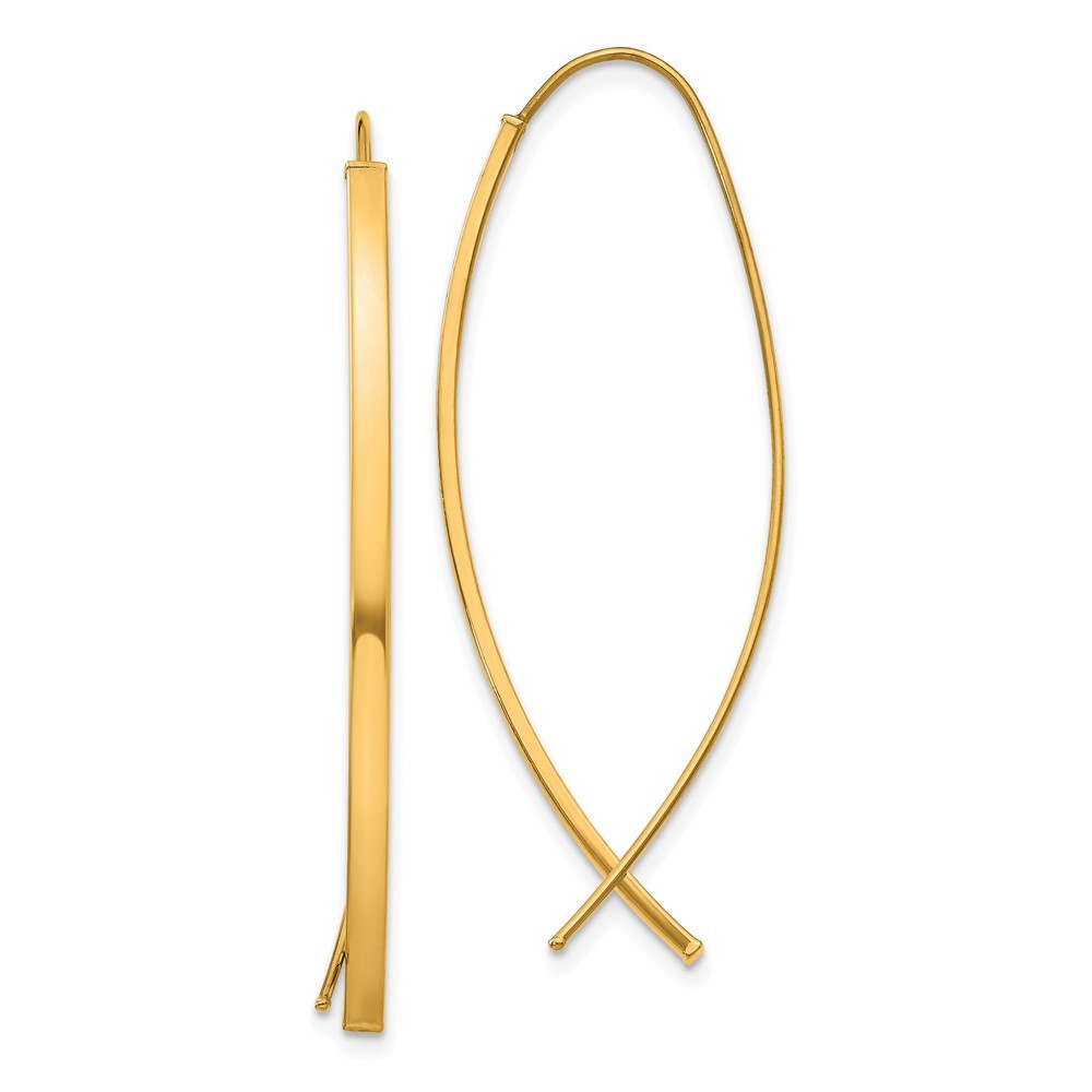 14k Yellow Gold 1.75mm Square Tube Wire Threader Earrings